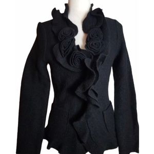 Maria Christina Women”s Wool Black Top Size Small